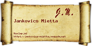 Jankovics Mietta névjegykártya